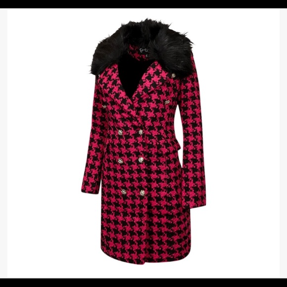 Jessica Simpson Women's Houndstooth Peacoat - Picture 3 of 4